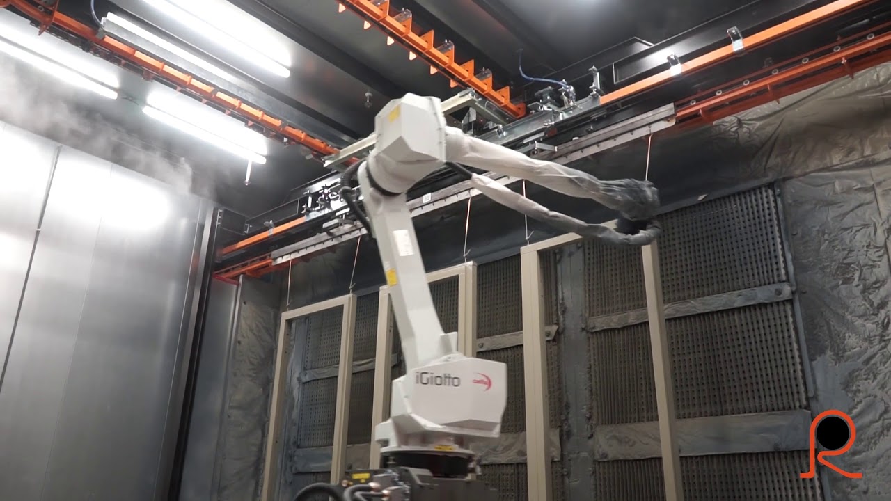 Rotation Unit with Spraypainting Robot (Draaischijf) for Overhead Conveyors