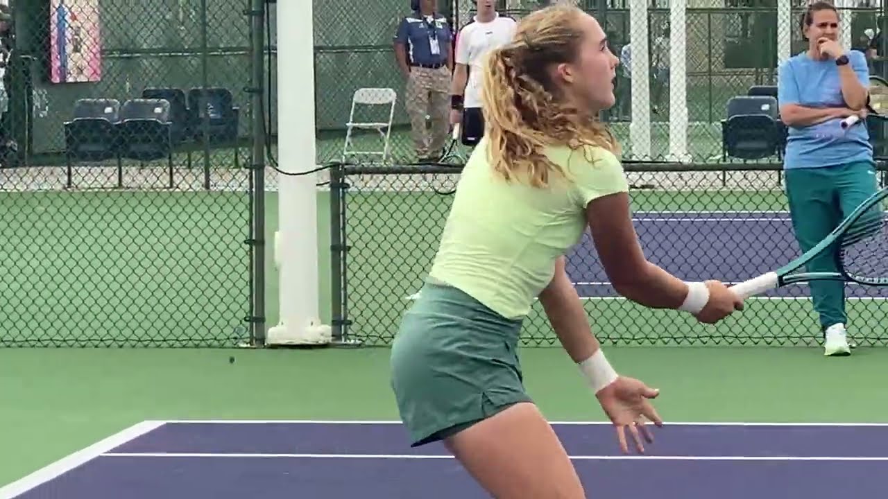 Mirra Andreeva vs Donna Vekic: Stunning Female Tennis Players in Practice #WTA #IndianWells 114