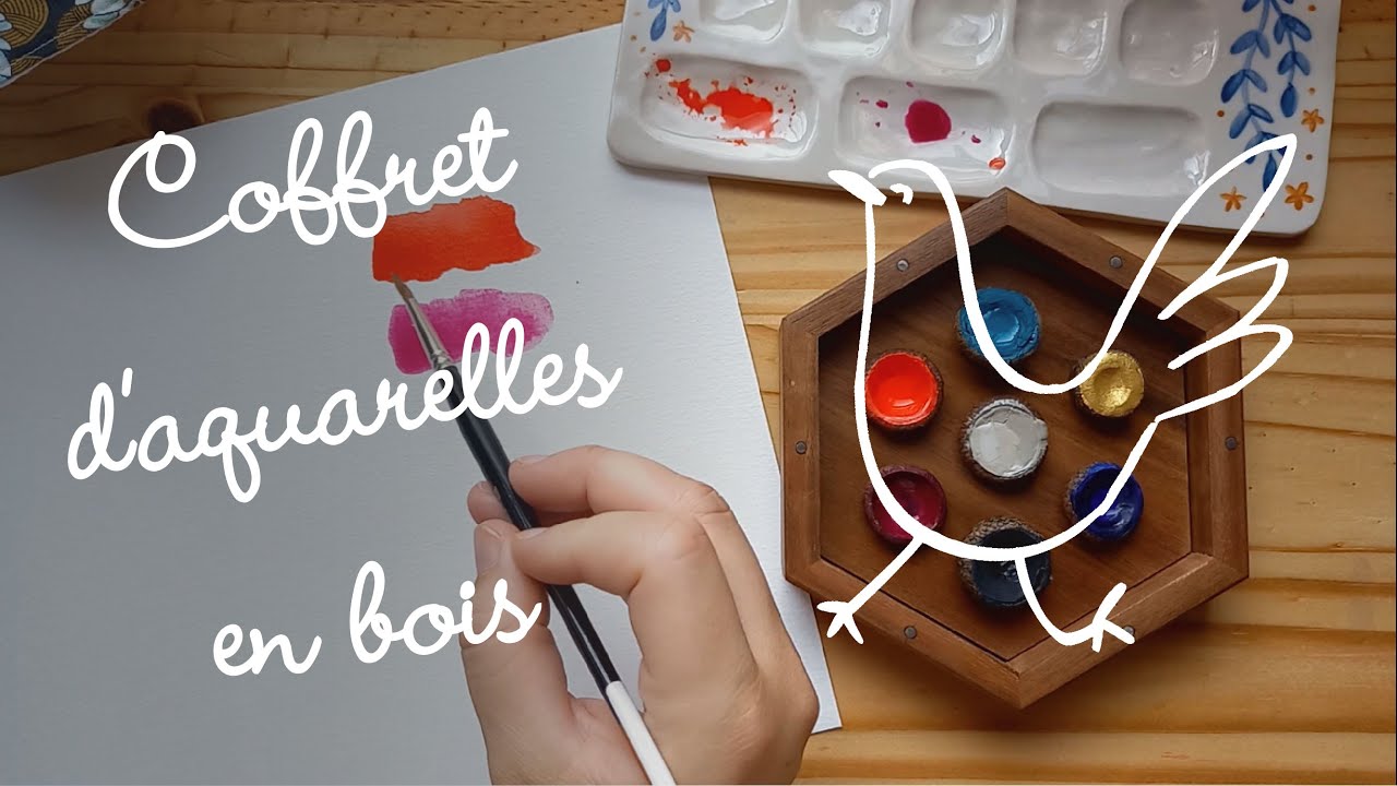 Deux artisans, quatre mains et sept aquarelles ! | Coffret en bois d'aquarelles artisanales