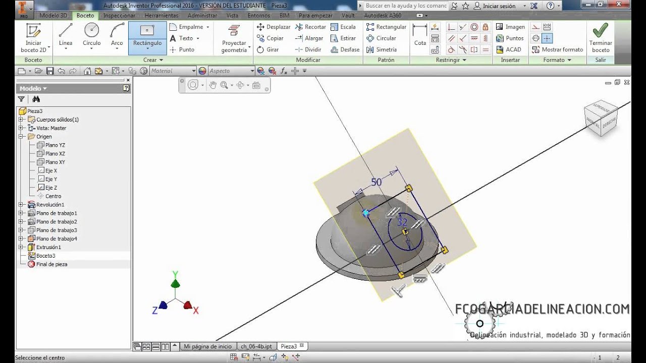 Autodesk Inventor  Ejercicio de planos de trabajo inclinados