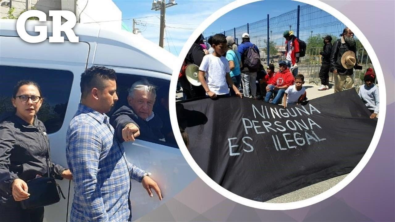 ¡Asesinos!, gritan a AMLO por migrantes muertos