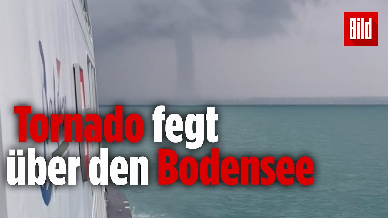Tornado über dem Bodensee | Spektakuläre Aufnahmen einer Wasserhose