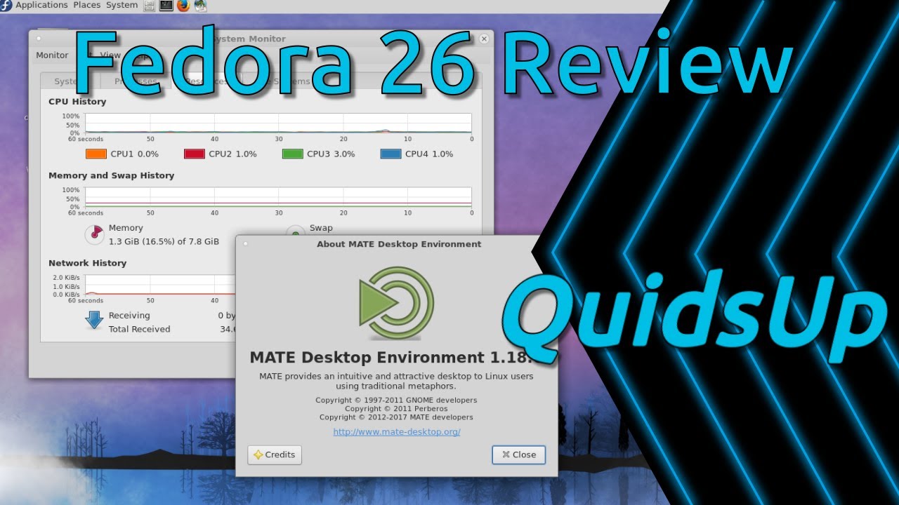 Fedora 26 Linux Review with MATE Desktop