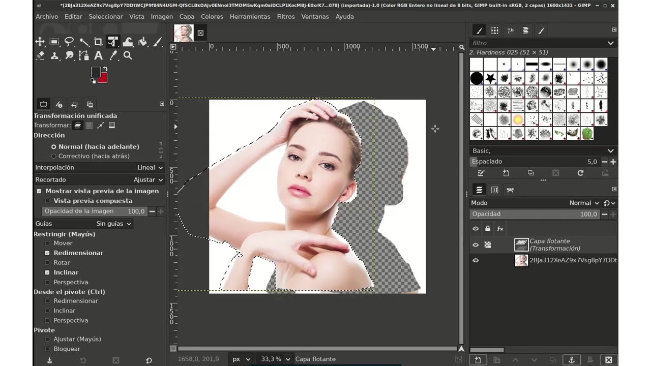 como quitar el fondo de una imagen en gimp 3.0.4 opcion 3
