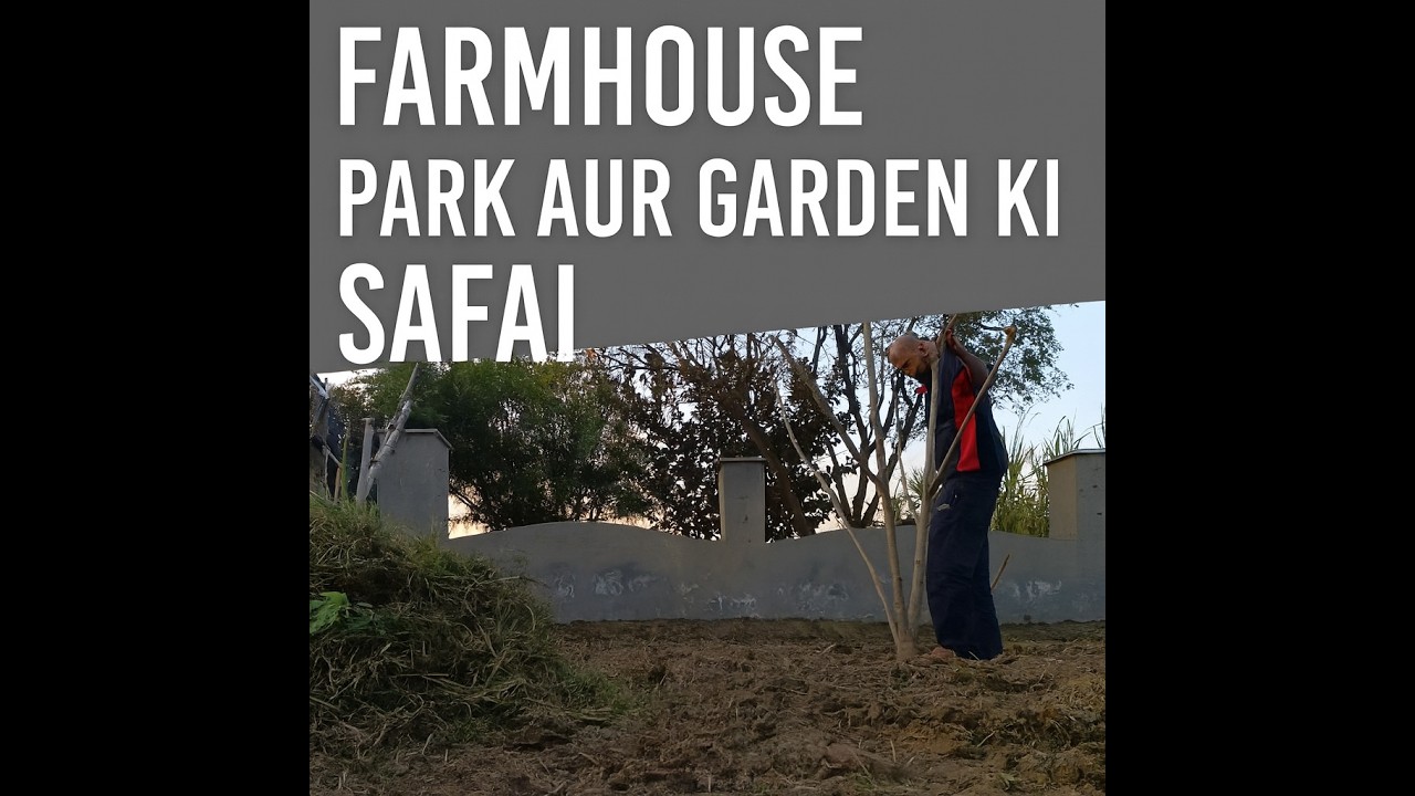 Farmhouse ke park aur garden ki safai
