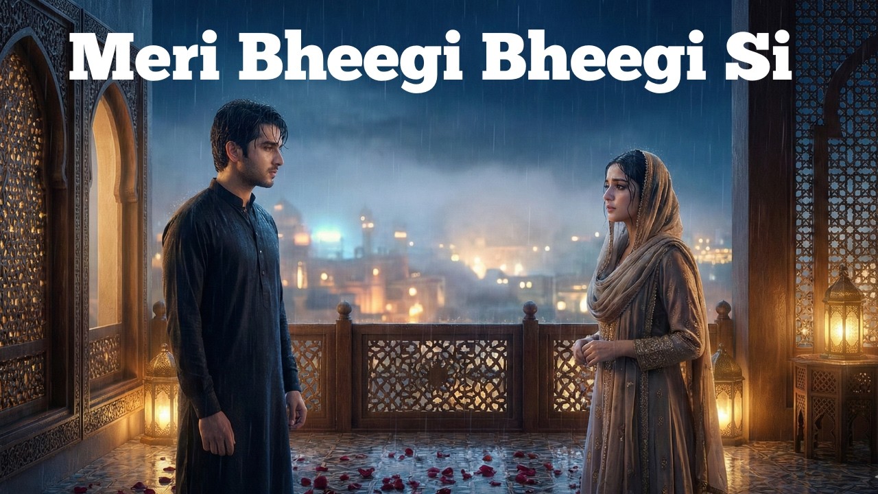 Meri bheegi bheegi si palkon pe rehke — Hindi & Arabic Version 1 | Rain of Longing