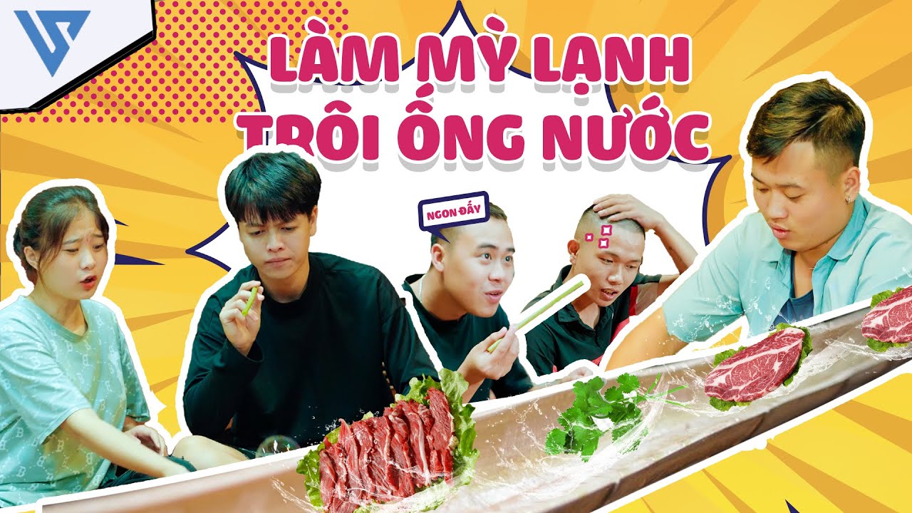 Anh Trai Mũ Cối Làm Mỳ Lạnh Trôi Ống Nước Bằng Cây Tre Bất Ổn