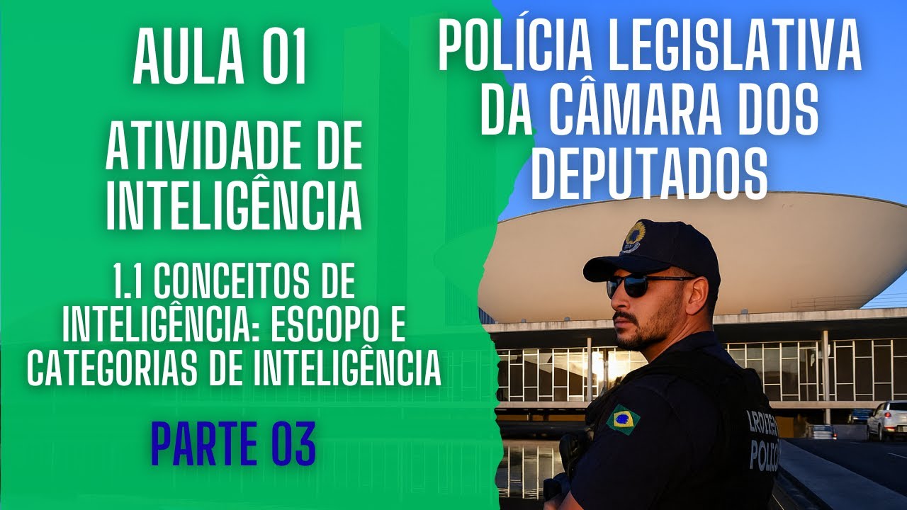 Aula 01 pt 03 PLF da Câmara dos deputados- Conceitos de Inteligência: escopo e categorias