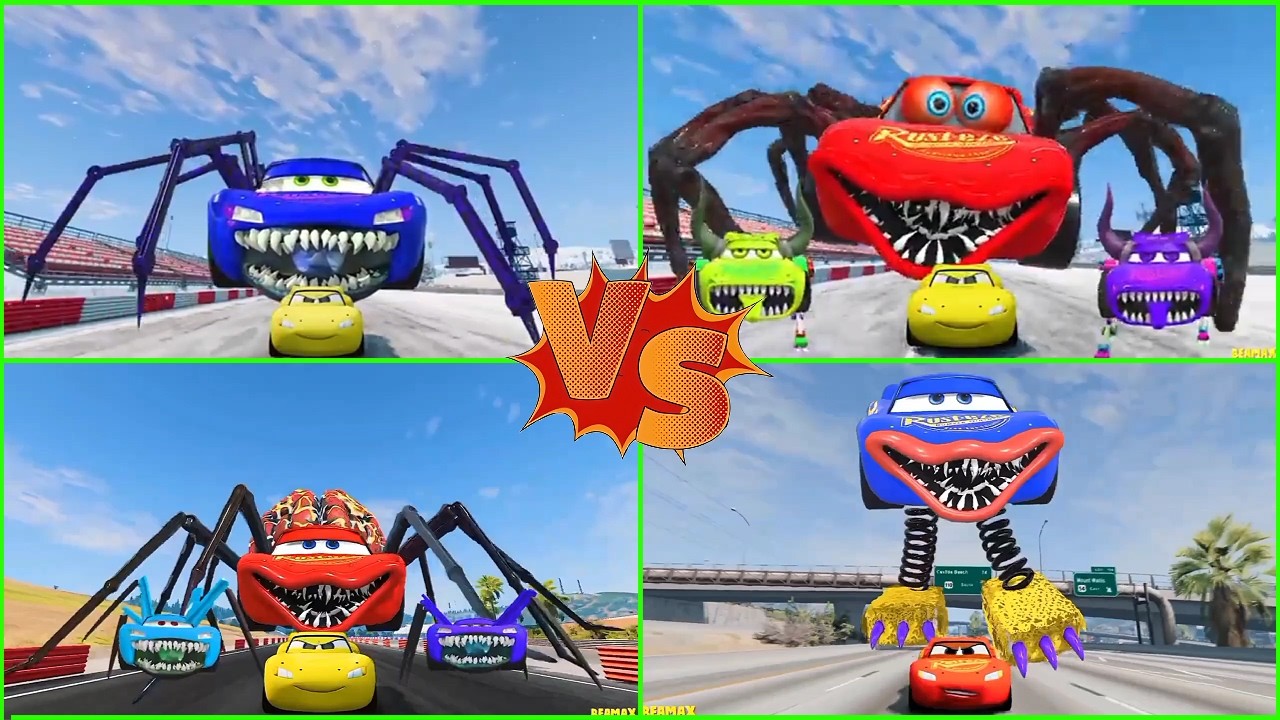 ULTIMATE CAR BATTLE! 🚗🔥 McQueen Eater vs Mega Monster Trucks | GTA 5 FIGHT