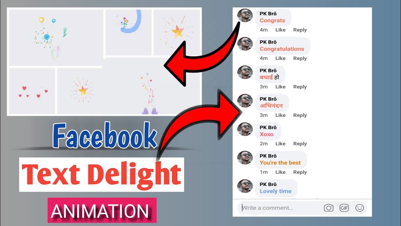 How to Facebook text delight animation || Facebook color animation || Facebook color comment