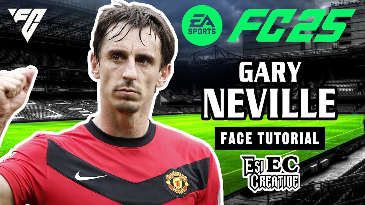 Gary Neville face tutorial creation EA FC 25 clubs and career mod.