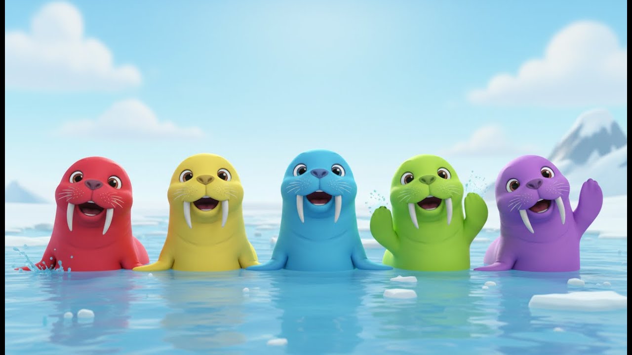 Cinco Morsinhas Splash Splash Splash | Five Little Walrus Water Adventure