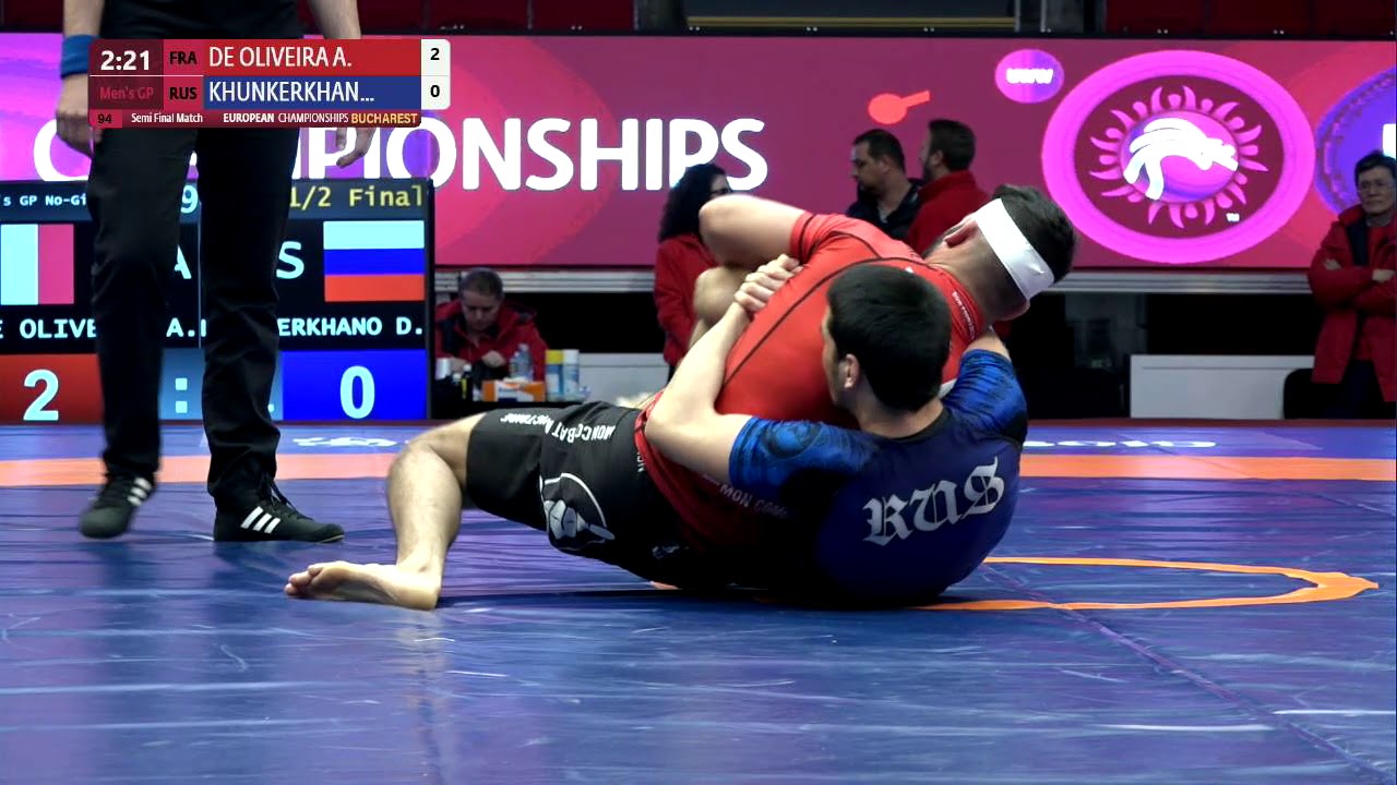 1/2 Men's GP No-Gi - 62 kg: A. DE OLIVEIRA (FRA) v. D. KHUNKERKHANO (RUS)