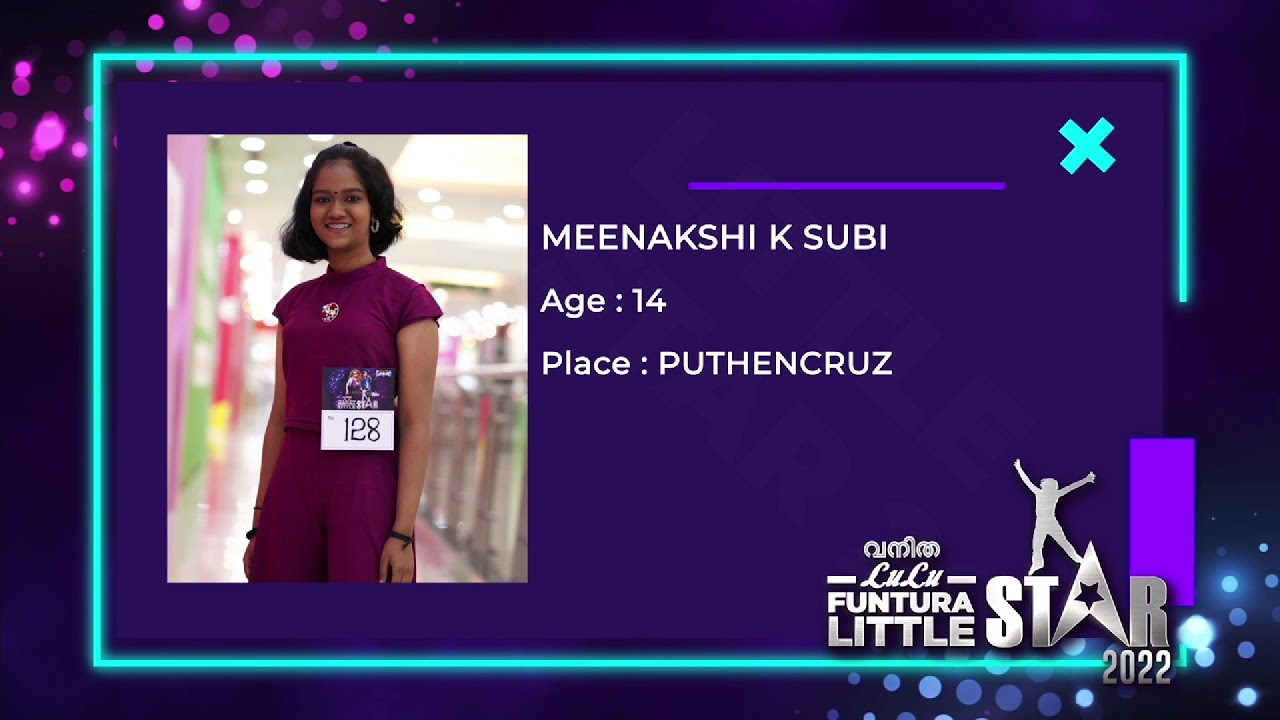 Vanitha LuLu Funtura Little Star 2022 | Meenakshi K Subi | Chest No: 128