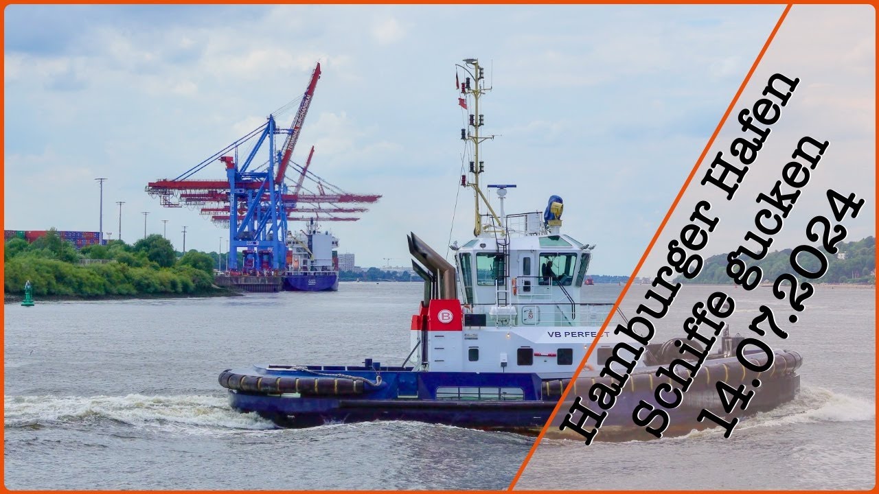 Schiffe gucken im Hamburger Hafen am 14.07.2024 - Live