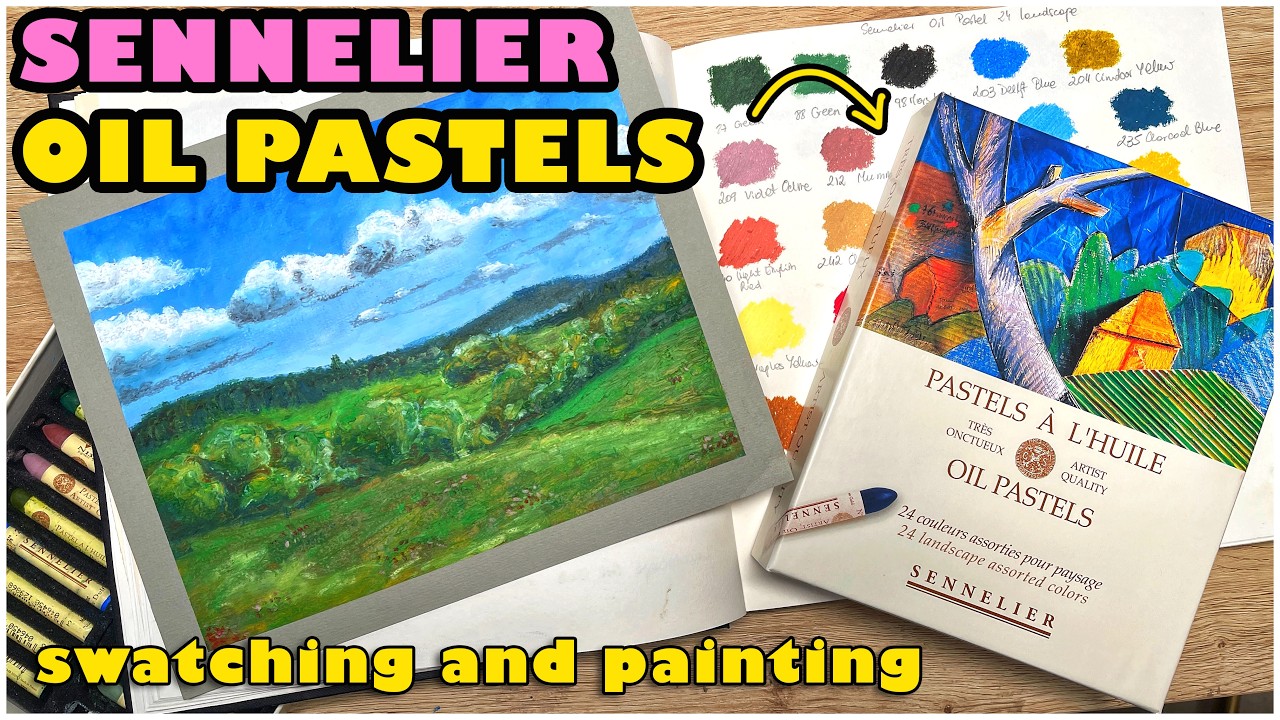 SENNELIER Oil Patels | Landscape Set | Unboxing and Swatching #sennelieroilpastel