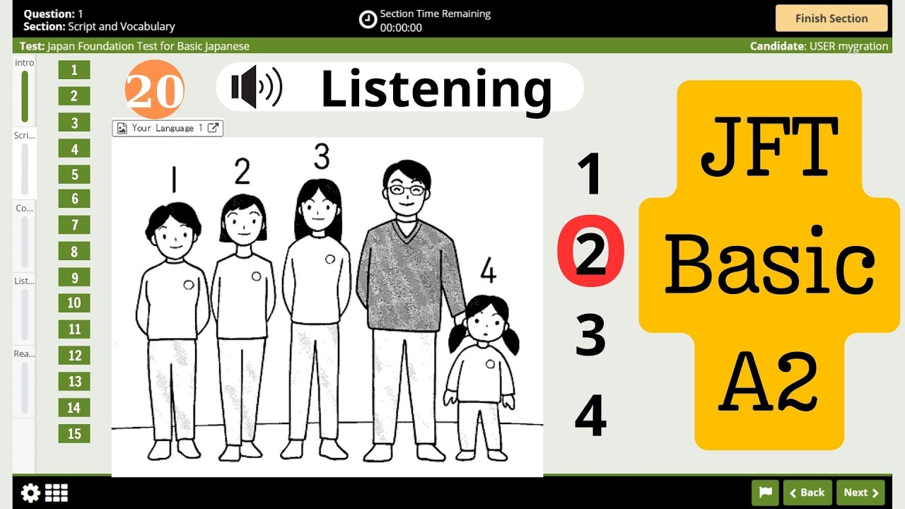JFT Basic A2 Listening Sample Test With Answers | Listening #2
