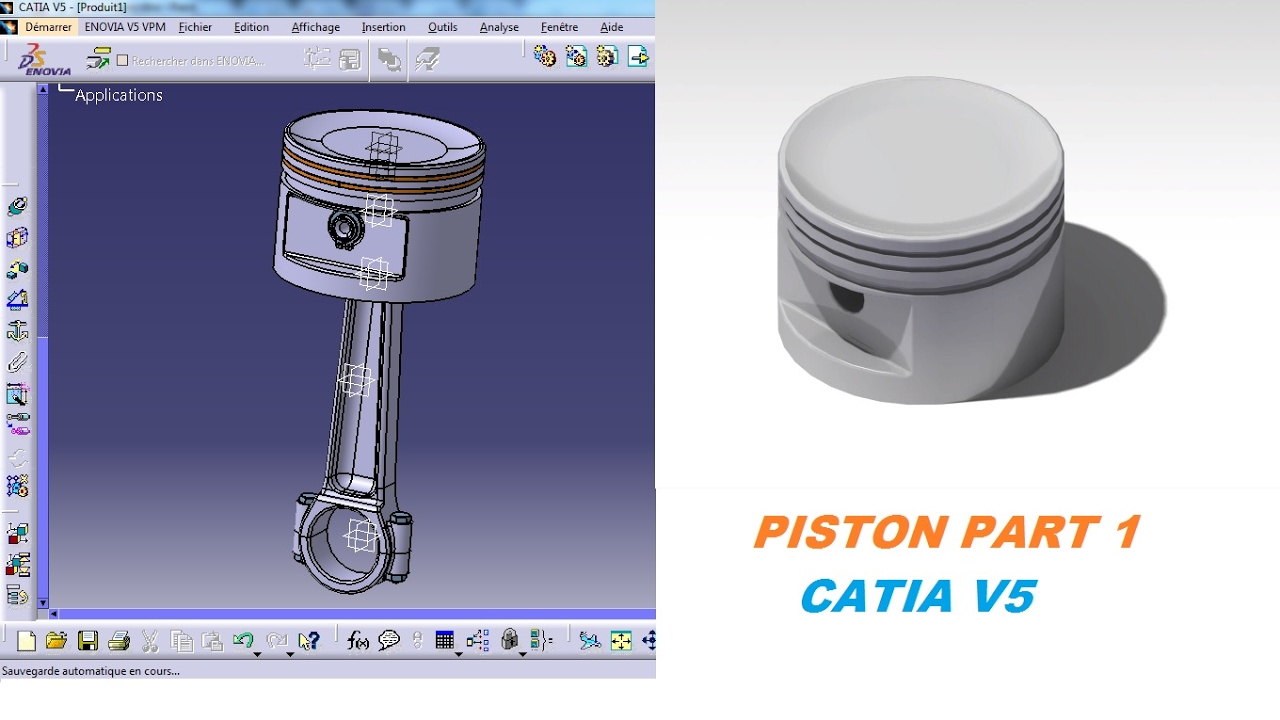 CATIA V5 tutorial #21- Part design - Piston #1 (Part 1)