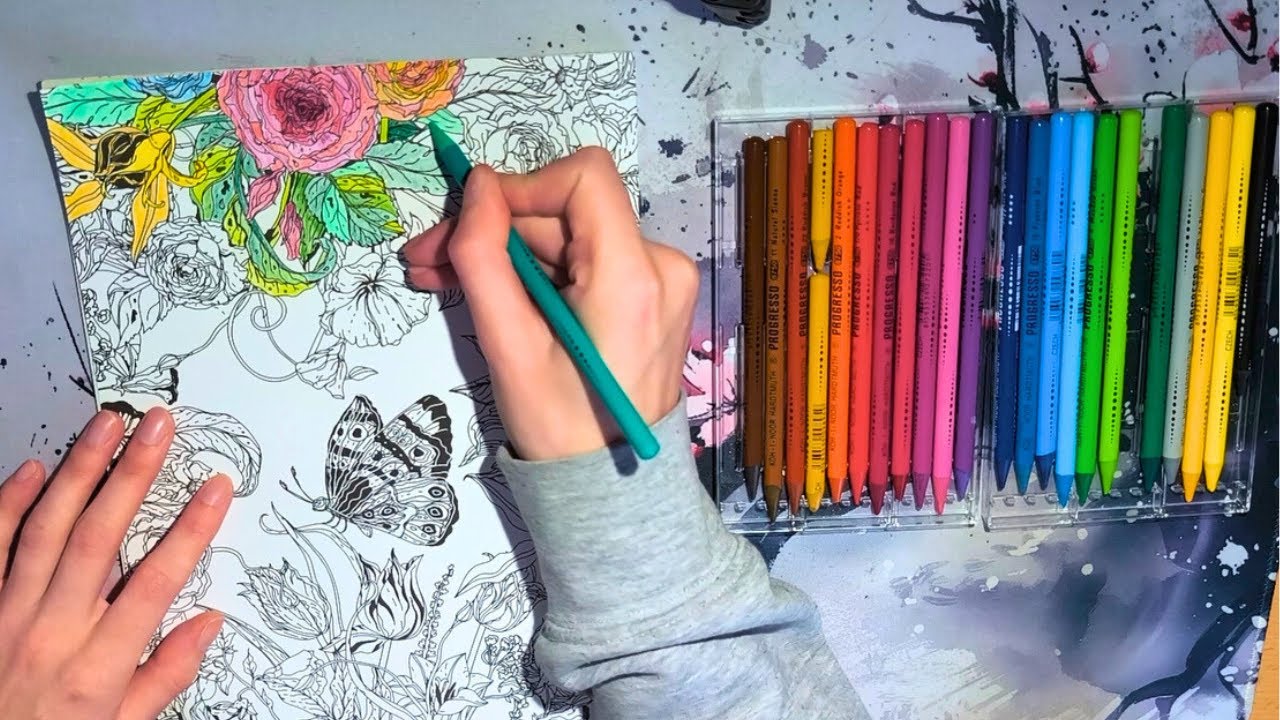 ASMR CZ: color with me 🎨 Detailed Coloring Book ASMR | peaceful & calming