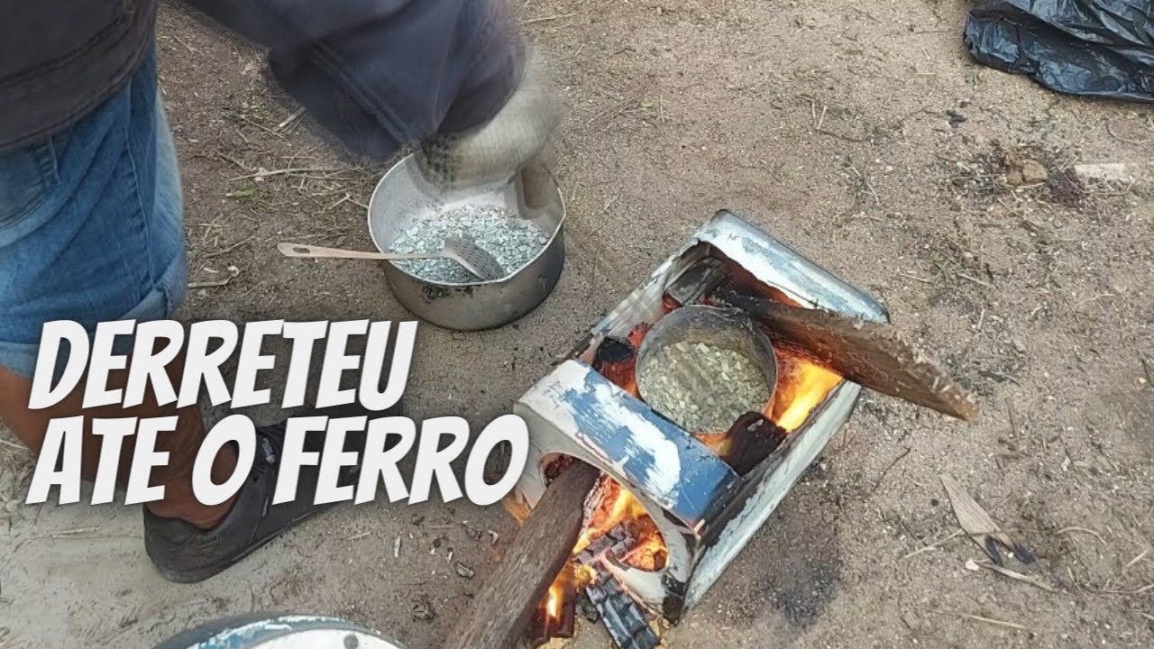Derretendo metais com madeira velha de obra e uma lata, veja oque aconteceu