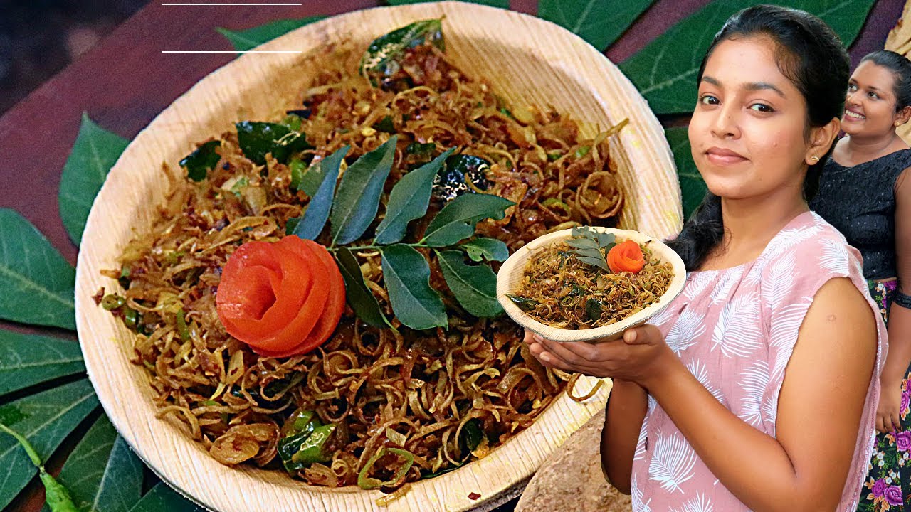 මඤ්ඤොක්කා ලෙලි බැදුම  | Fried Cassava Peel | Traditional Sisters