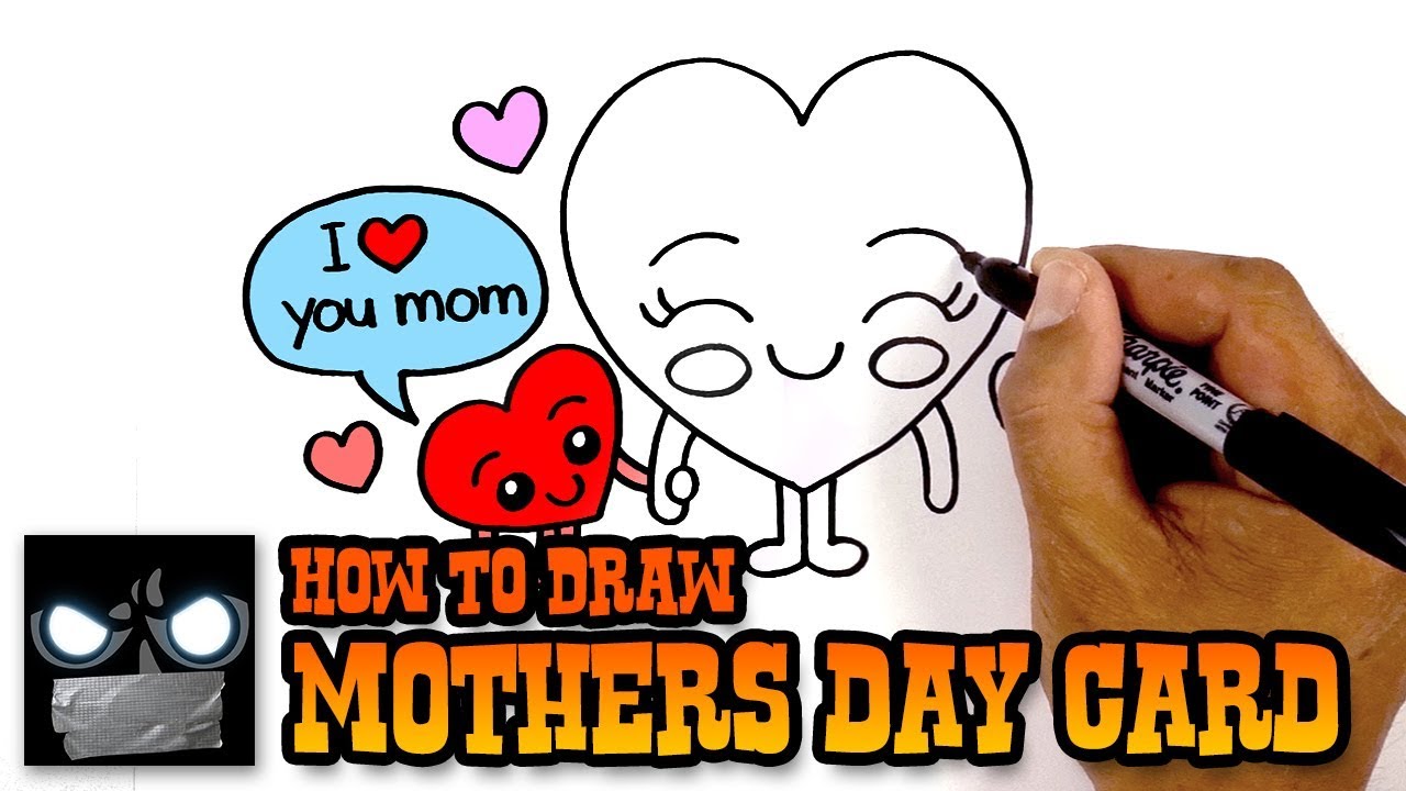 How to Draw Mother's Day Card (Step by Step Art Lesson for Kids)