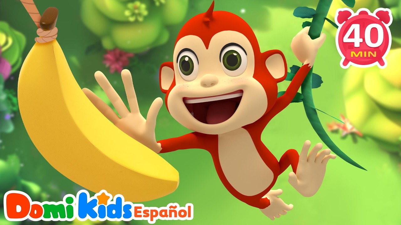 Cinco Monitos Saltando 🐵| Canciones de Animales para Niños | Domi Kids Fiesta Animal