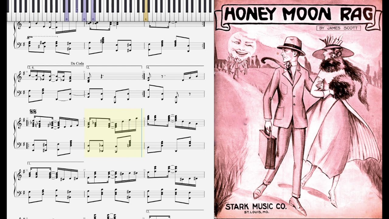 Honey Moon Rag by James Scott (1916, Ragtime piano)