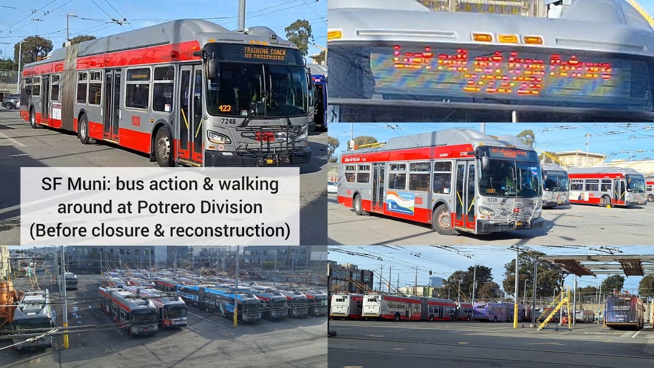 (Pre-Closure) SF Muni bus action at Potrero Division before closure (ft. walking around the yard)