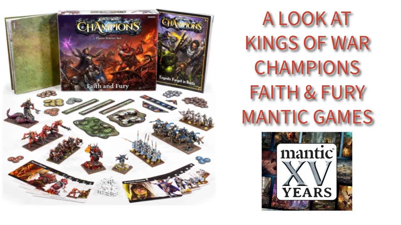 A look at Kings of War Champions Faith & Fury 2 player starter set. Mantic Games