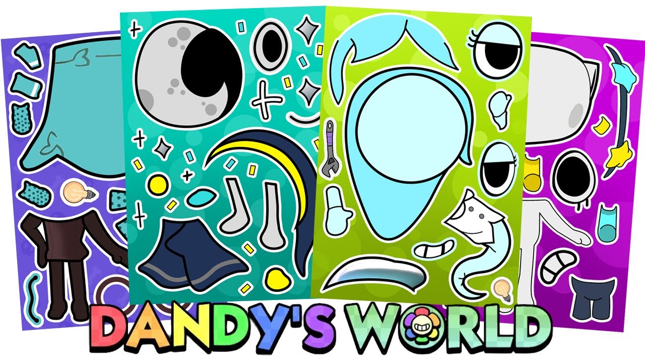 Dandy's World Sticker Book EP4 💖 Connie, Brightney, Shelly, Astro #paperdiy #dandyworlds #Connie