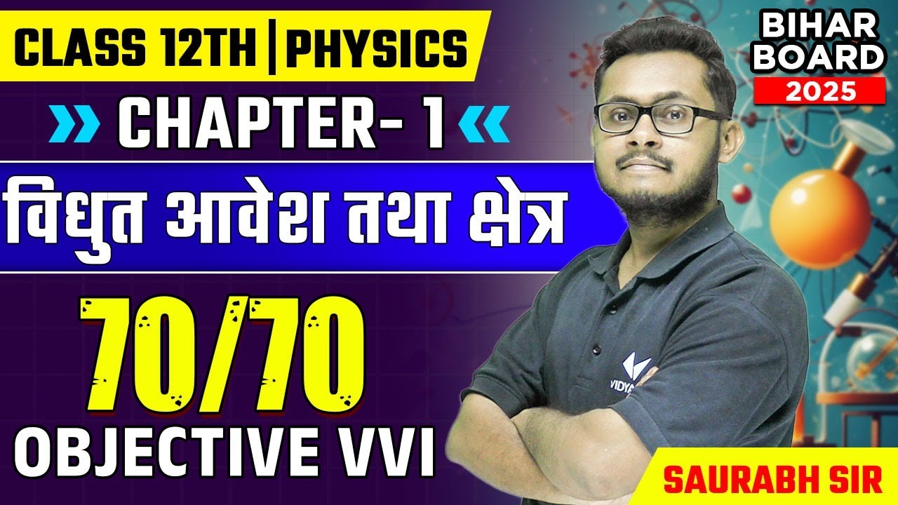विद्युत आवेश तथा क्षेत्र | Class 12th Physics Chapter 1 | 70 Important Objective Questions