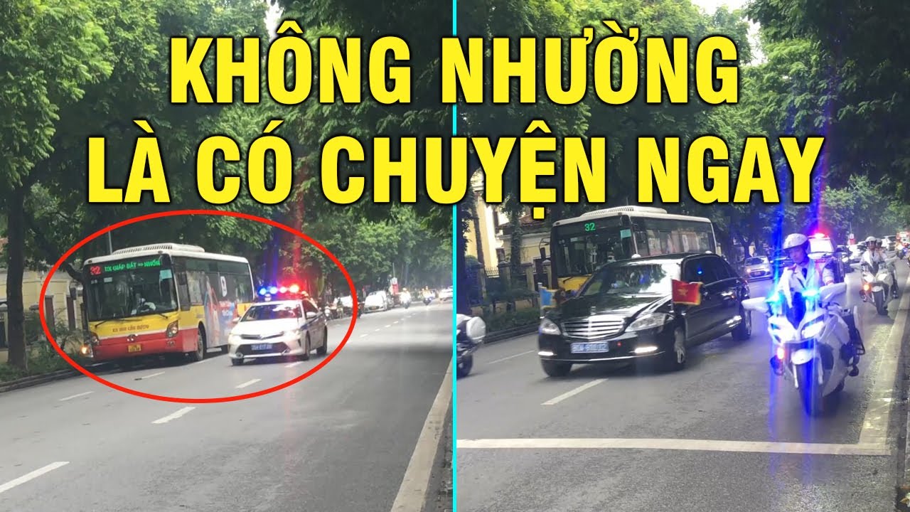 Gặp đoàn Tổng Thư ký Liên Hiệp Quốc xe buýt không nhường ngay, liền bị CSGT phản ứng cực gắt