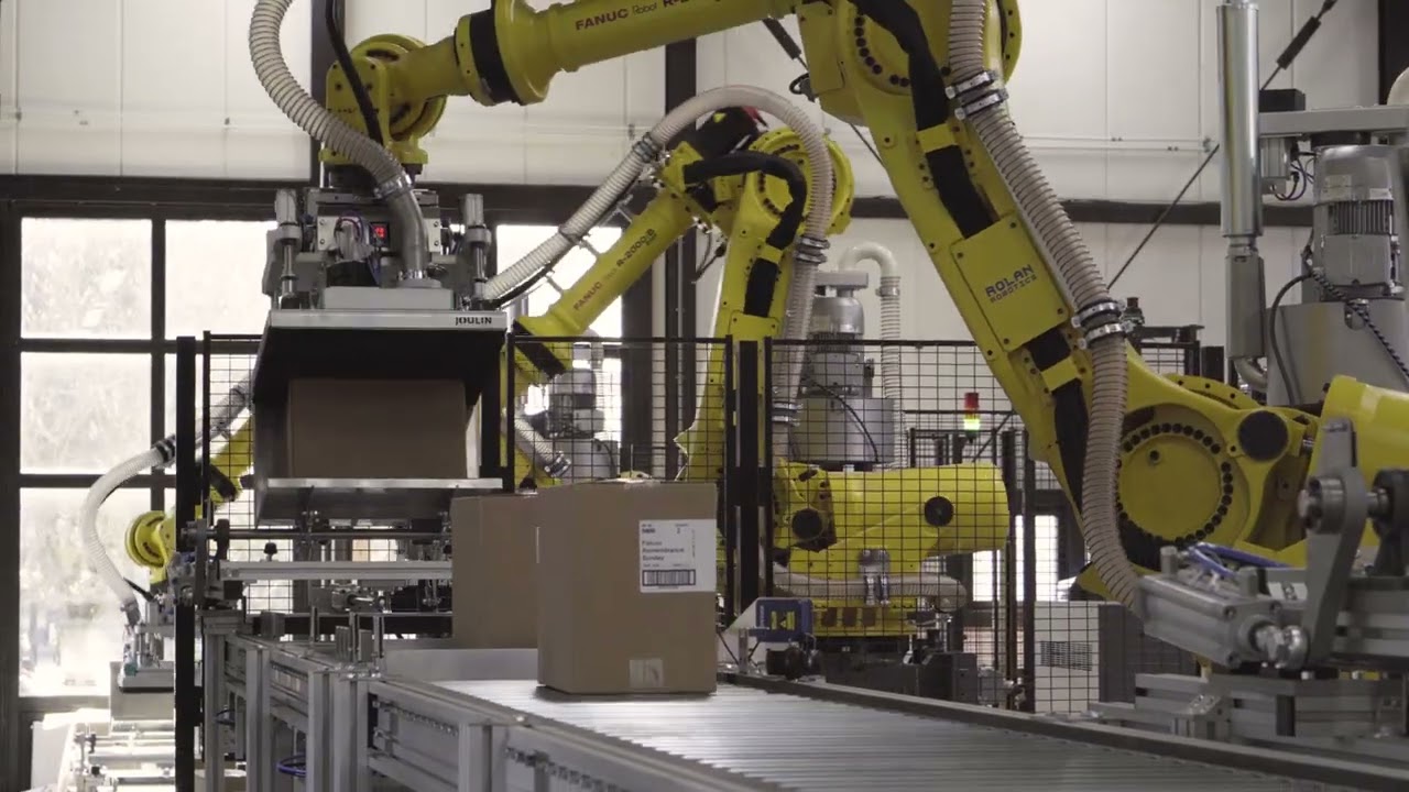 100% geautomatiseerd palletiseersysteem #games #robot #fanuc #handling #palletizing