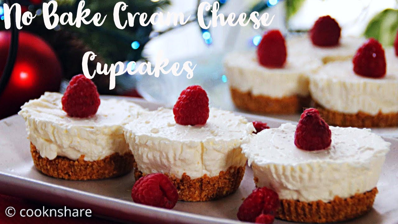 20 Minute No Bake Cream Cheese Cupcakes - 6 ingredients!