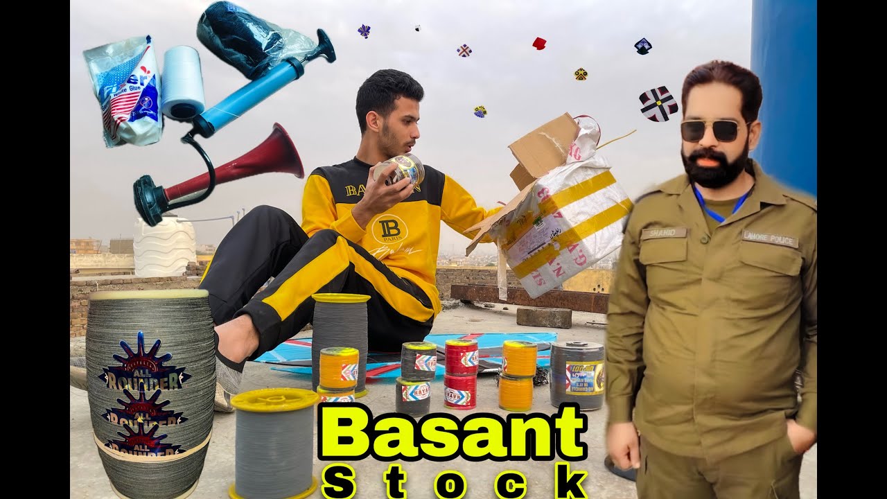 Shop mai Police thi😱|| 2024 Basant ka saman a gya🤩 sab kite 🪁 kat di new manjy sy 😹