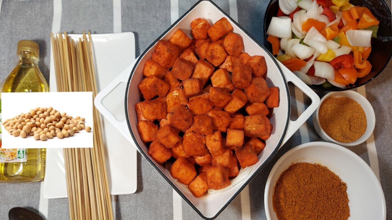 DETAILED! Ghana soyabeans khebab from scratch in twi / How To Make Soyabean Khebab / Tofu Khebab.