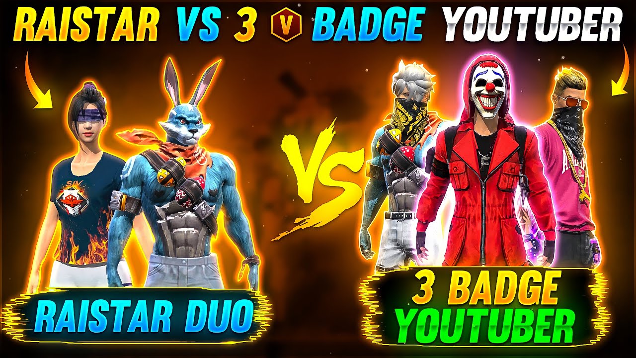 Raistar vs 3 V Badge YouTubers God Level Speed Gameplay 😱 | WHO WON?