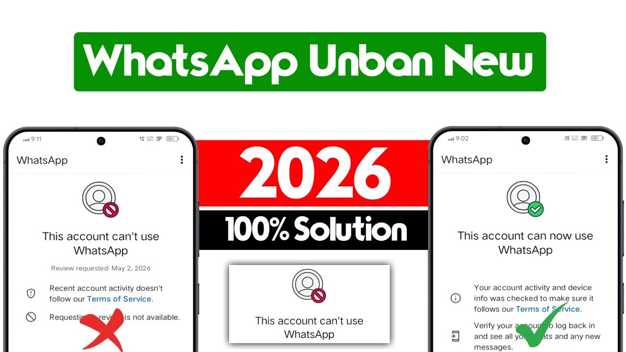 WhatsApp Ban Problem 2026 | This account can't use Whatsapp Problem New Solution 2026