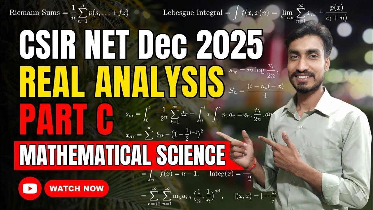 Real Analysis Part C CSIR NET mathematics december 2025 || Q I'd 916710188 Lecture By(Vishal Gautam)