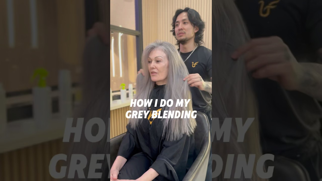 GREY BLENDING! My favourite technique!  👩🏻&zwj;🦳👋  #greyblending #sydneyhairdresser #silverfox