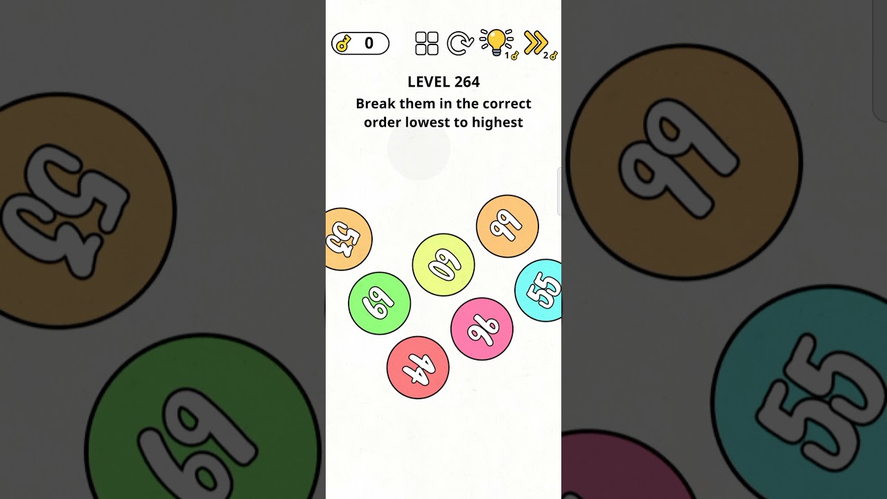brain games IQ challenge level 264  Break them in the correct order lowest to highest