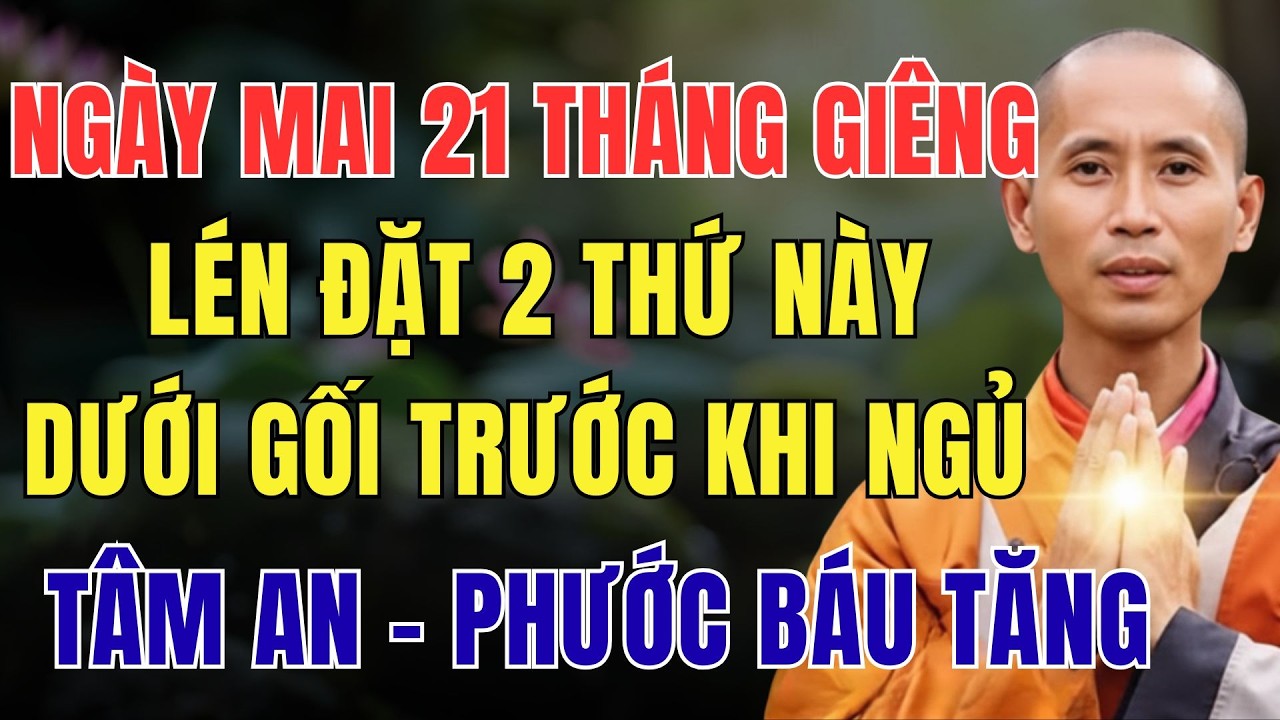 NGÀY MAI - 21 THÁNG GIÊNG, LÉN ĐẶT 2 THỨ NÀY DƯỚI GỐI KHI NGỦ, TÂM AN - PHƯỚC BÁU TĂNG