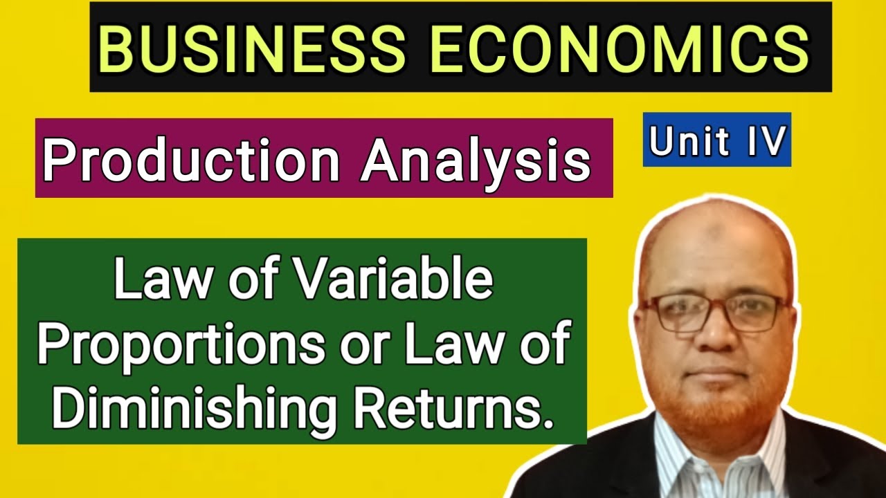 Business Economics I Production Analysis I Unit 4 I Part 2 I Hasham Ali Khan I