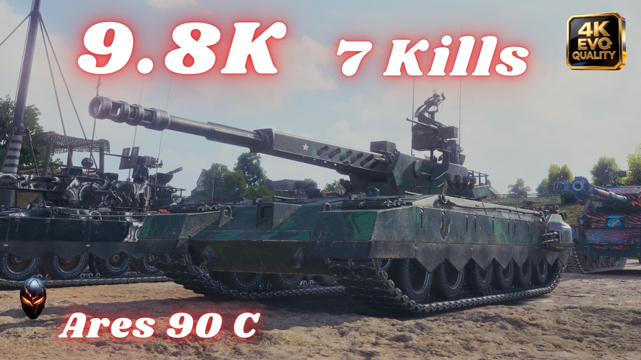 Ares 90 C  9.8K Damage 7 Kills World of Tanks #wot