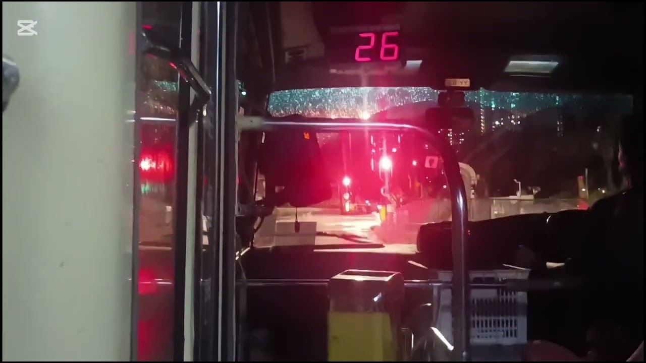 [A night rain trip to Hang Hau] Minibus route 15 ride from Hong Seng Garden to TKO Hospital