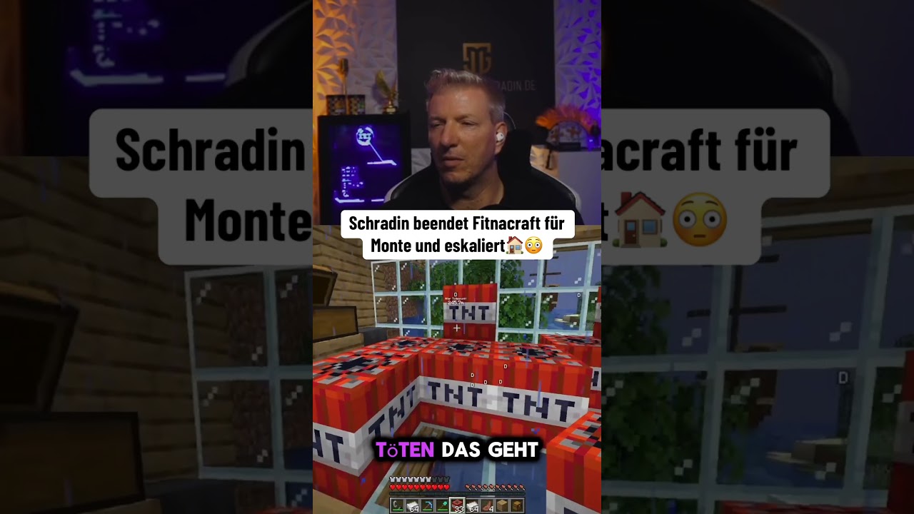 Schradin beendet Fitnacraft f&uuml;r Monte und eskaliert 😳 #minecraft #minecraftmemes #minecraftshorts