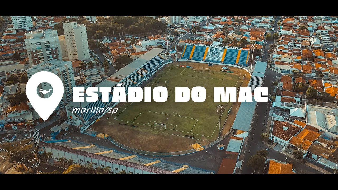 Drone sobrevoa o Estádio do MAC em Marília