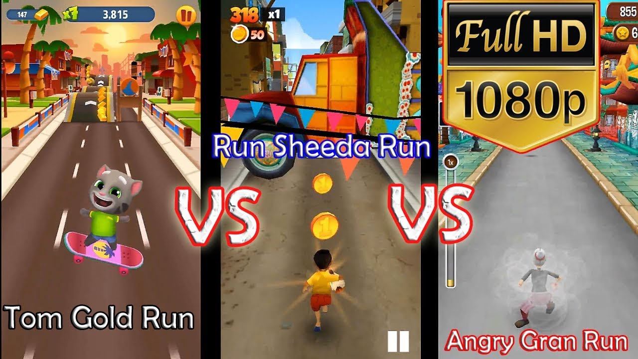 Tom gold Run Vs Run Sheeda Run Vs Angry Gran Run - Running Game  - What's New Games