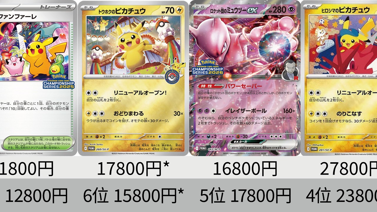 【ポケカ】最新！2025年&2026年プロモ全種！高額カードランキング【Pok&eacute;mon cards】2025 Promo card price ranking